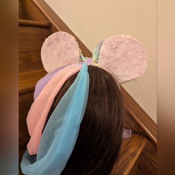 Minnie Mouse Disney Colorful sequin Headband with Long Tulle Ribbons OS - Picture 8 of 9